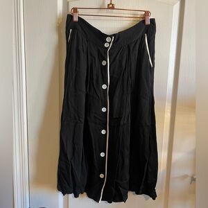 ModCloth Black Retro Button-Down Skirt